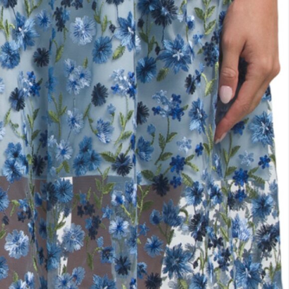 ADRIANNA PAPELL Sleeveless Floral Lace Cocktail Dress - Picture 3 of 5